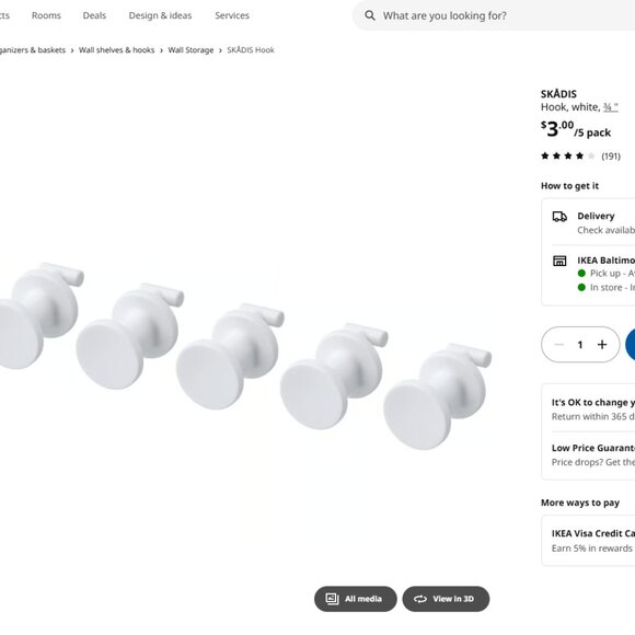 Ikea SKÅDIS Pegboard $100 bundle with FREE Items and extra accessories - Picture 4 of 11